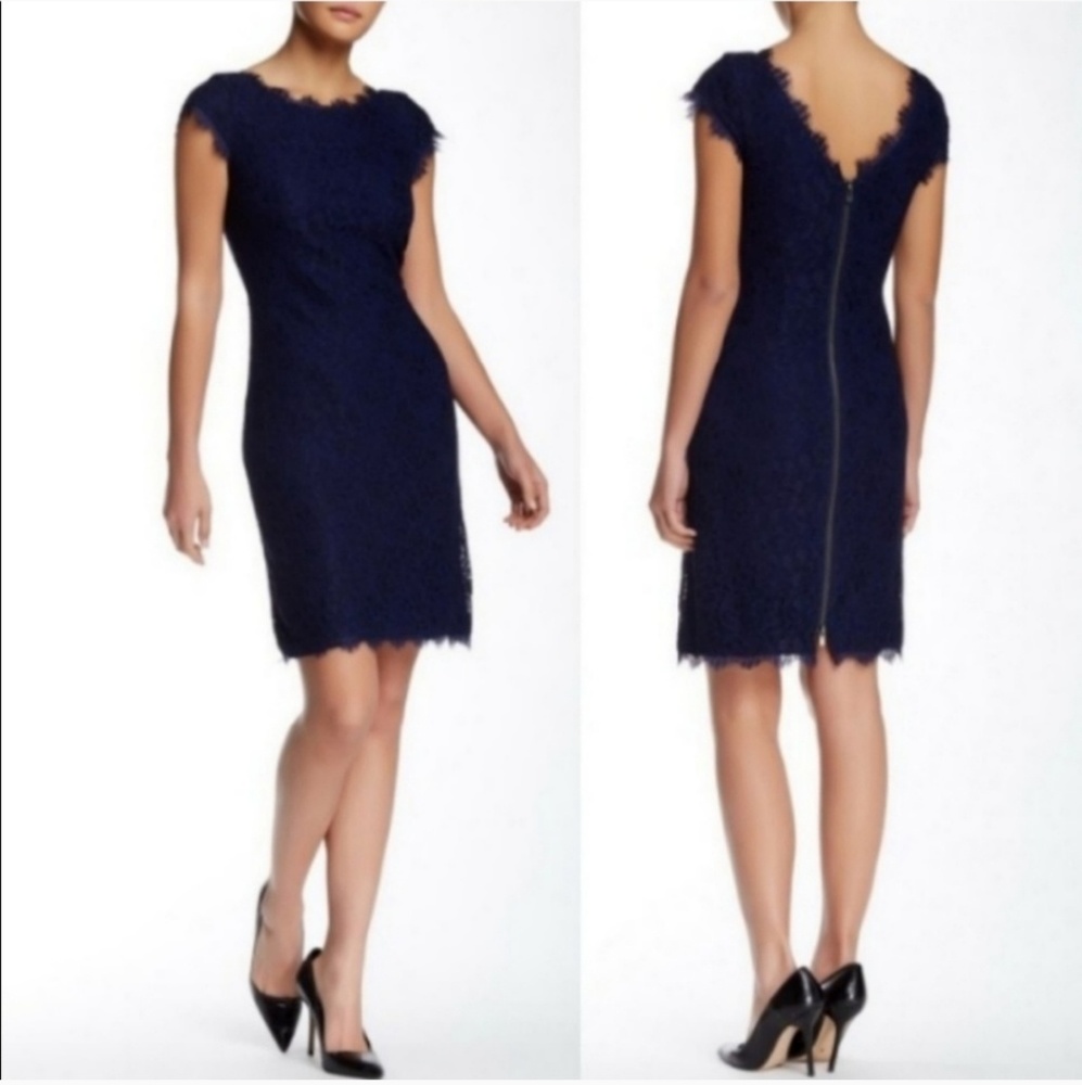 Diane von Furstenberg navy lace Barbara dress